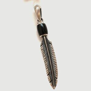 David Yurman Men's Feather Amulet in Silver Black Onyx